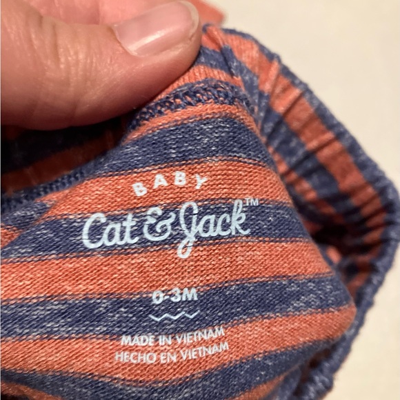 Cat & Jack Baby Outfit in Soft Orange & Blue Stripes - Picture 5 of 5